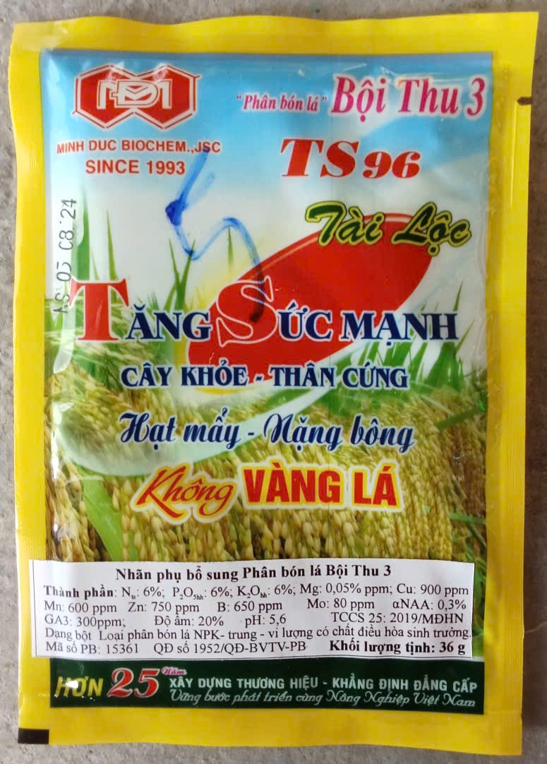 TS 96 ( Điều hòa sinh trưởng )