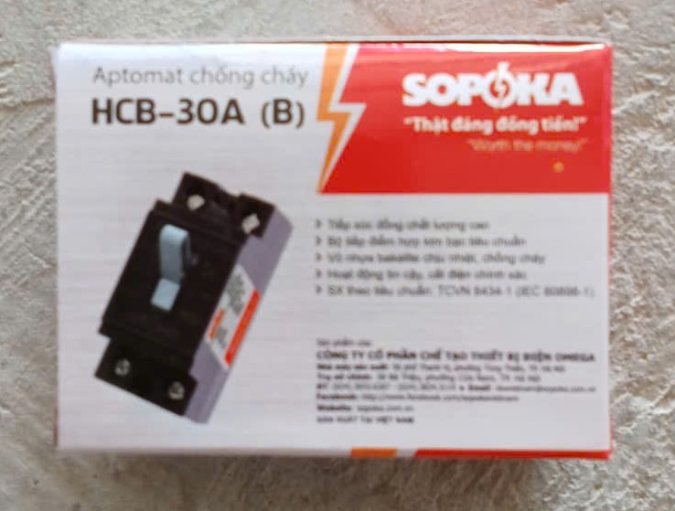 Át Đen - Aptomat chống cháy HCB-30A (B)